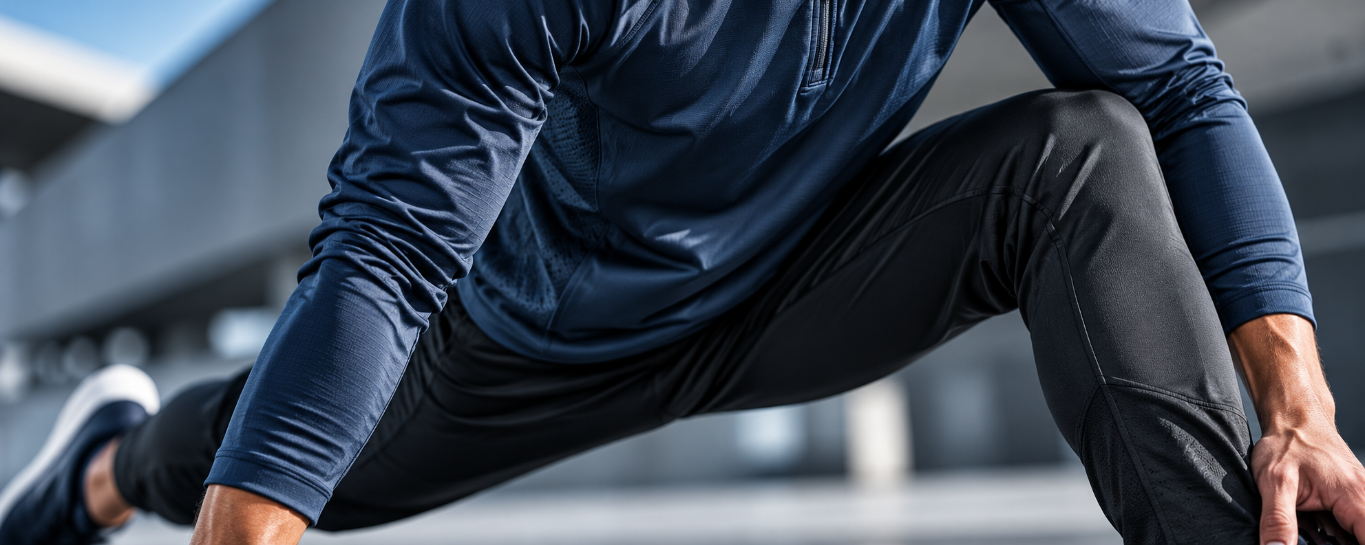 Athlete using technical sports equipment