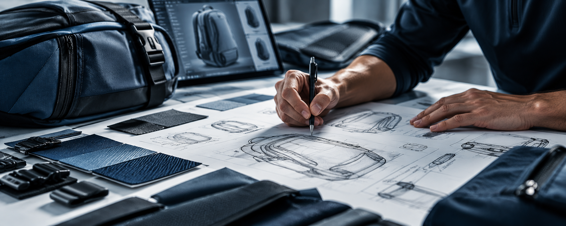 Technical sports product sketches and development